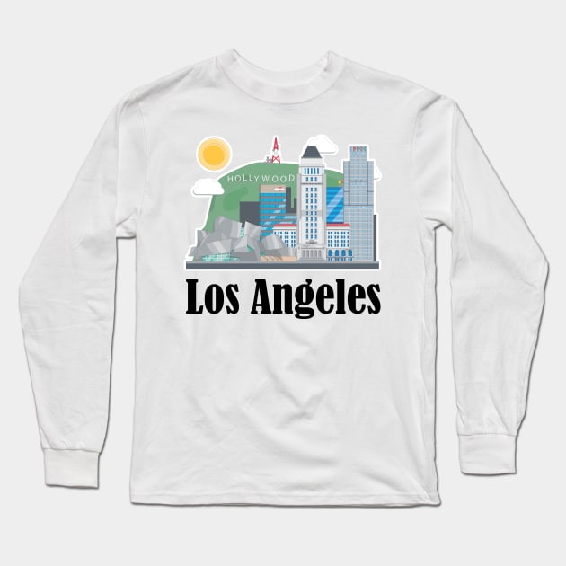 Los Angeles for Men Women and Kids Long Sleeve T-Shirt by macshoptee